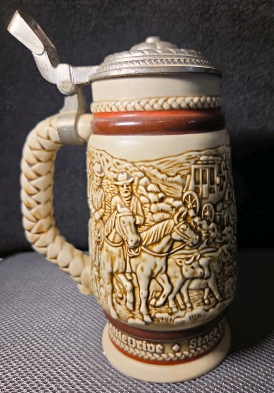 Vintage 1980 Avon “cattle Drive” Collectible Beer Stein